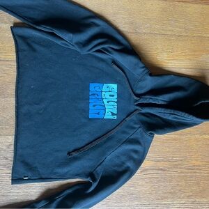Black cropped equilibrium hoodie